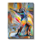 Dikey Kanvas Tablo Dans Eden Çift Figüratif Soyut Tablo Ev Ofis Duvar Dekoru