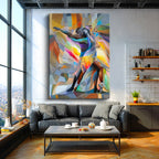 Dikey Kanvas Tablo Dans Eden Çift Figüratif Soyut Tablo Ev Ofis Duvar Dekoru