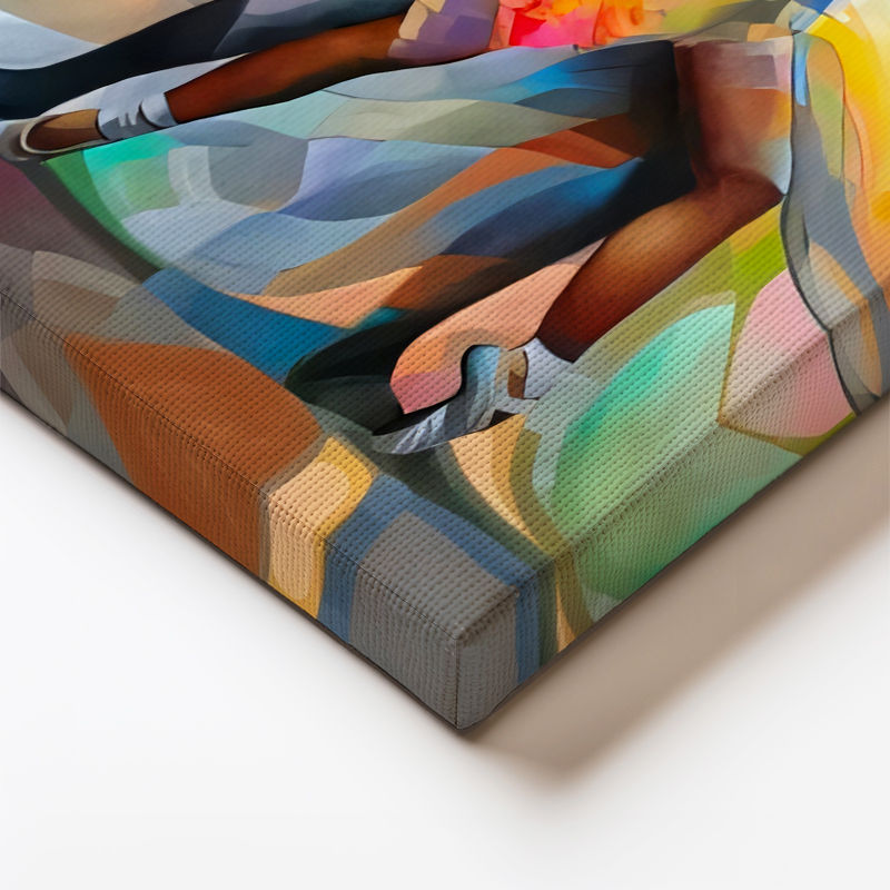 Dikey Kanvas Tablo Dans Eden Çift Figüratif Soyut Tablo Ev Ofis Duvar Dekoru