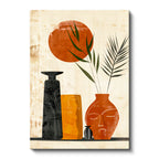 Dikey Kanvas Tablo Yüz Figürlü Vazolar Bohem Tablo Ev Ofis Duvar Dekoru