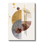 Dikey Kanvas Tablo Altın Halkalı Geometri Modern Soyut Tablo Ev Ofis Duvar Dekoru