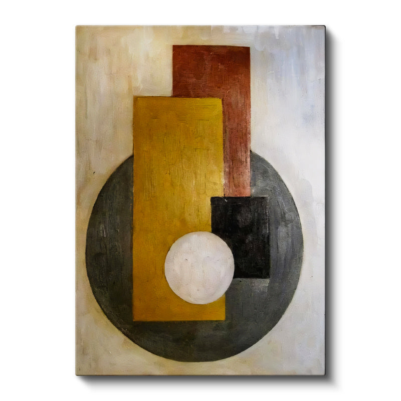 Dikey Kanvas Tablo Dikdörtgen ve Daire Soyut Tablo Ev Ofis Duvar Dekoru
