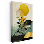 Dikey Kanvas Tablo Gökyüzü ve Bitki Formu Modern Soyut Tablo Ev Ofis Duvar Dekoru