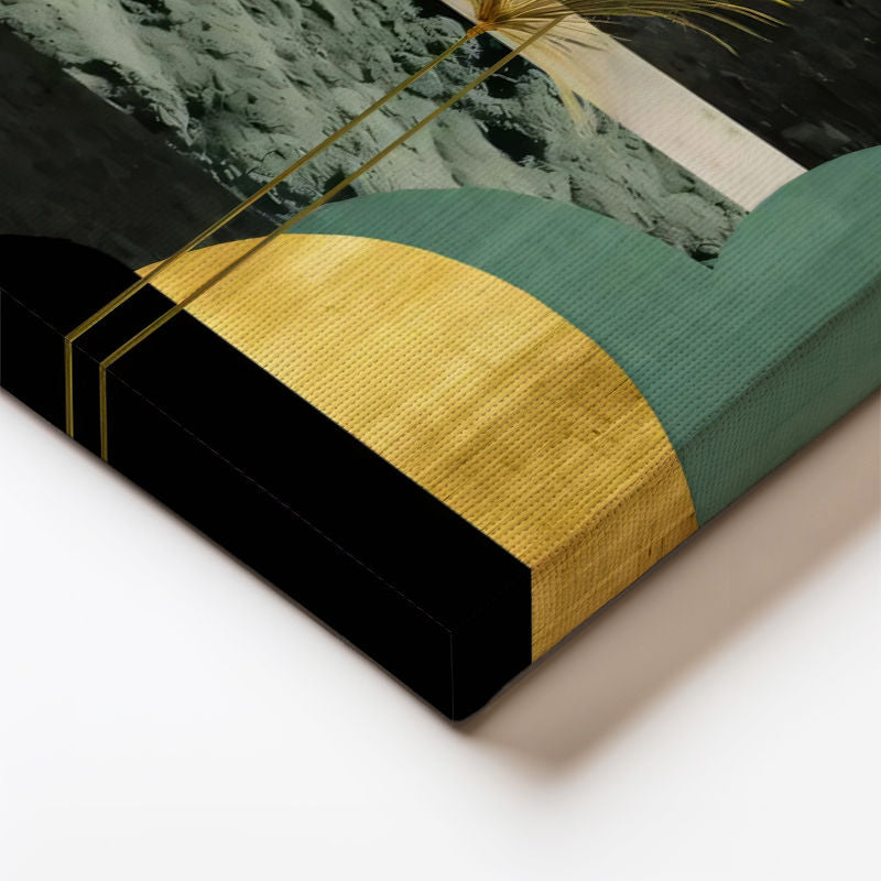 Dikey Kanvas Tablo Gökyüzü ve Bitki Formu Modern Soyut Tablo Ev Ofis Duvar Dekoru