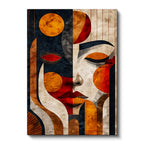 Dikey Kanvas Tablo Geometrik Yüz Kompozisyonu Modern Sanat Tablosu Ev Ofis Duvar Dekoru