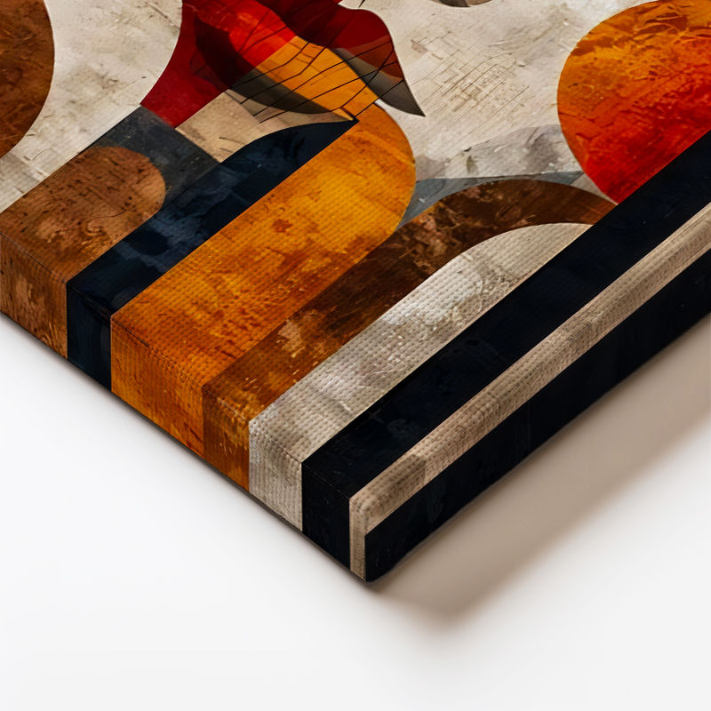 Dikey Kanvas Tablo Geometrik Yüz Kompozisyonu Modern Sanat Tablosu Ev Ofis Duvar Dekoru