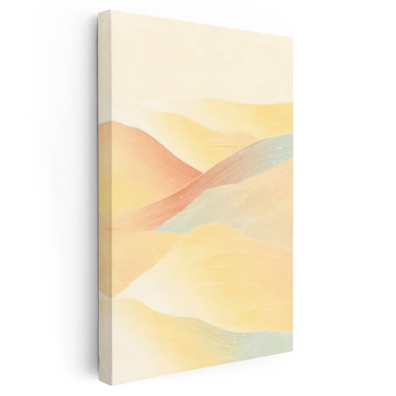 Dikey Kanvas Tablo Dalgalı Tepe Görünümü Soyut Manzara Tablosu Ev Ofis Duvar Dekoru