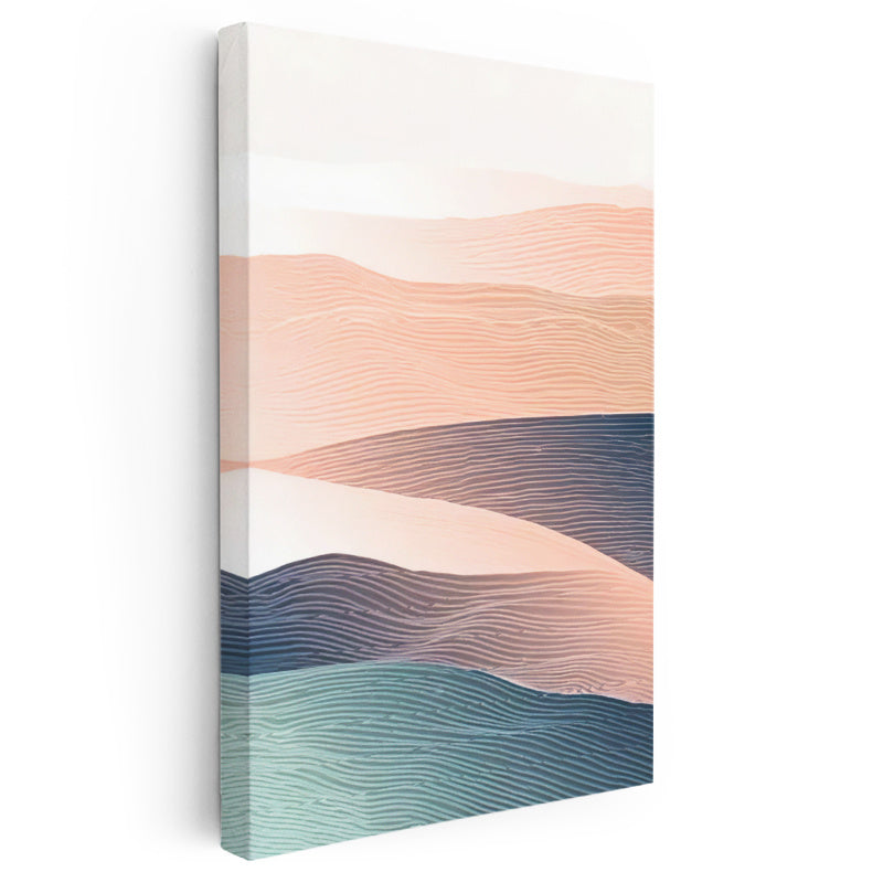 Dikey Kanvas Tablo Katmanlı Kum Tepeleri Soyut Manzara Tablosu Ev Ofis Duvar Dekoru