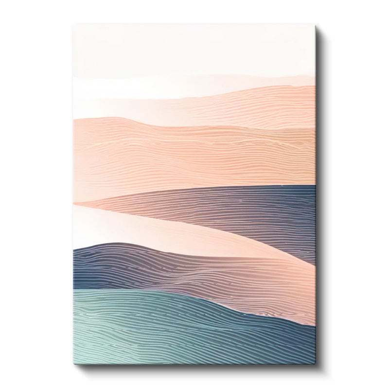 Dikey Kanvas Tablo Katmanlı Kum Tepeleri Soyut Manzara Tablosu Ev Ofis Duvar Dekoru