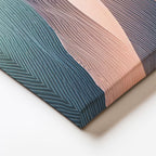 Dikey Kanvas Tablo Katmanlı Kum Tepeleri Soyut Manzara Tablosu Ev Ofis Duvar Dekoru