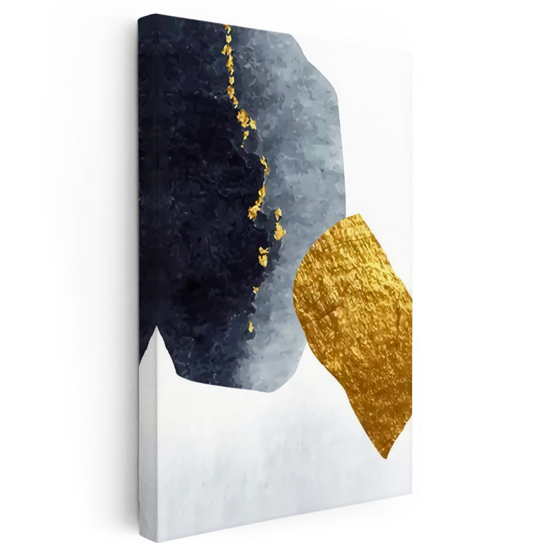 Dikey Kanvas Tablo Altın Parçacıklı Doku Soyut Tablo Ev Ofis Duvar Dekoru