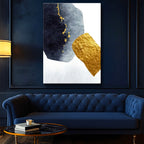 Dikey Kanvas Tablo Altın Parçacıklı Doku Soyut Tablo Ev Ofis Duvar Dekoru