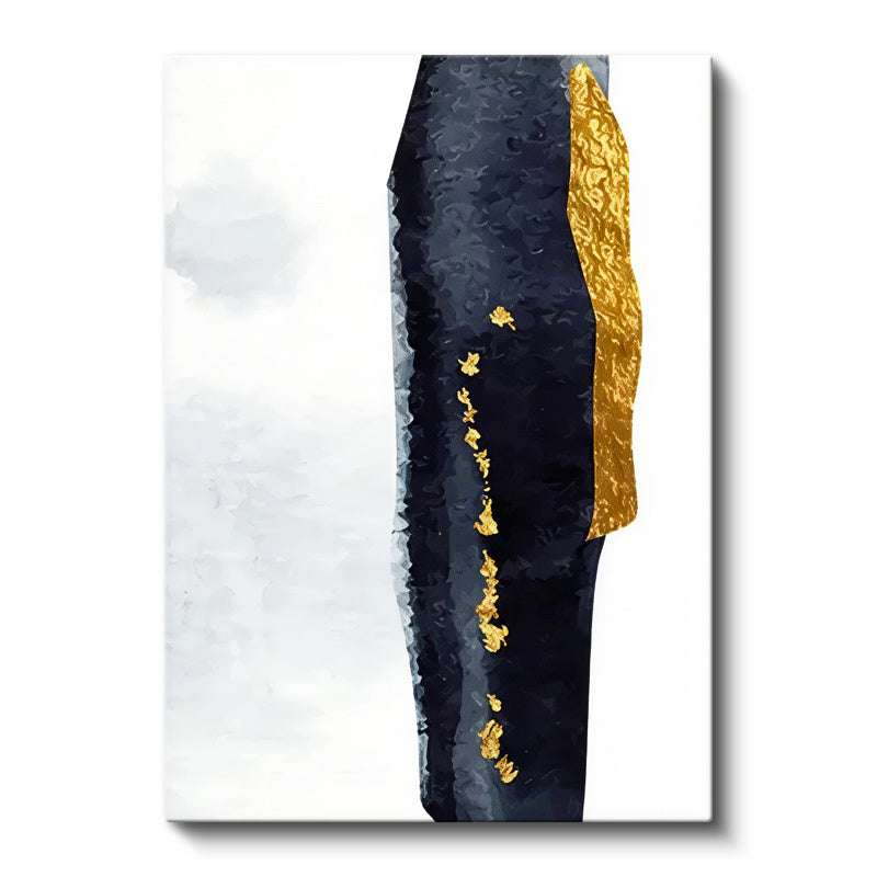 Dikey Kanvas Tablo Dikey Formlu Altın Soyut Tablo Ev Ofis Duvar Dekoru