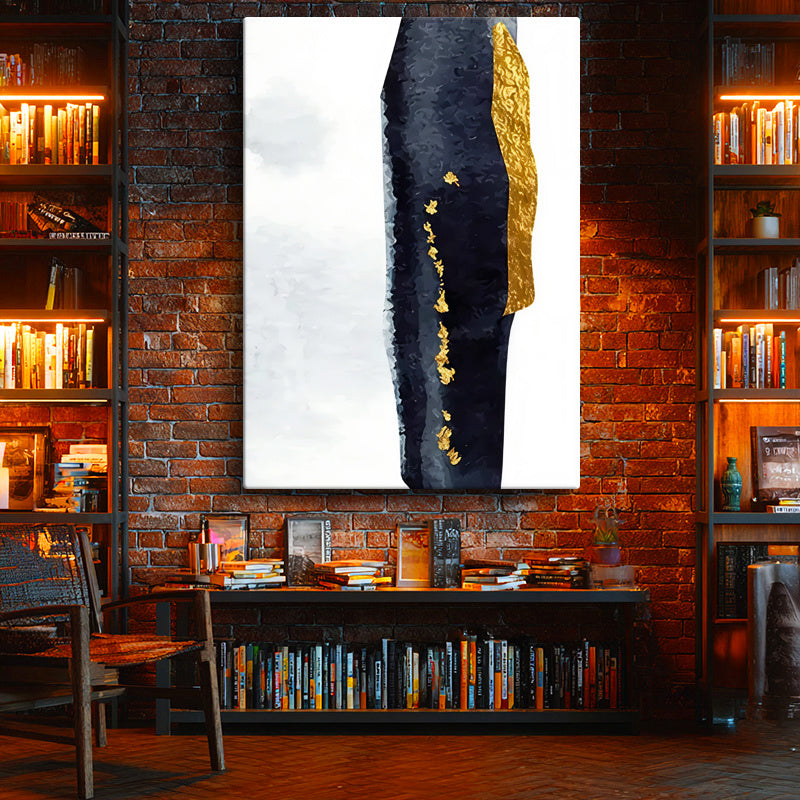 Dikey Kanvas Tablo Dikey Formlu Altın Soyut Tablo Ev Ofis Duvar Dekoru