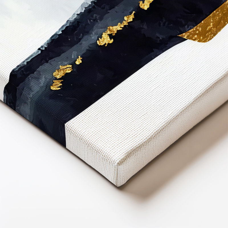 Dikey Kanvas Tablo Dikey Formlu Altın Soyut Tablo Ev Ofis Duvar Dekoru