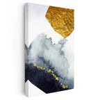 Dikey Kanvas Tablo Geometrik Altın Blok Soyut Tablo Ev Ofis Duvar Dekoru