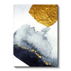 Dikey Kanvas Tablo Geometrik Altın Blok Soyut Tablo Ev Ofis Duvar Dekoru