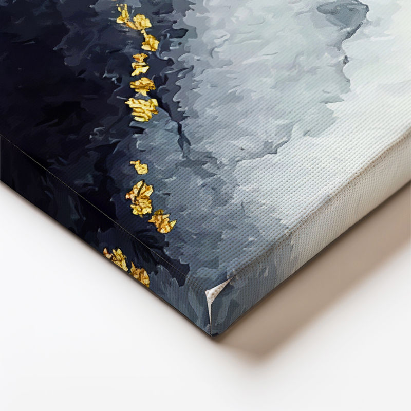 Dikey Kanvas Tablo Geometrik Altın Blok Soyut Tablo Ev Ofis Duvar Dekoru