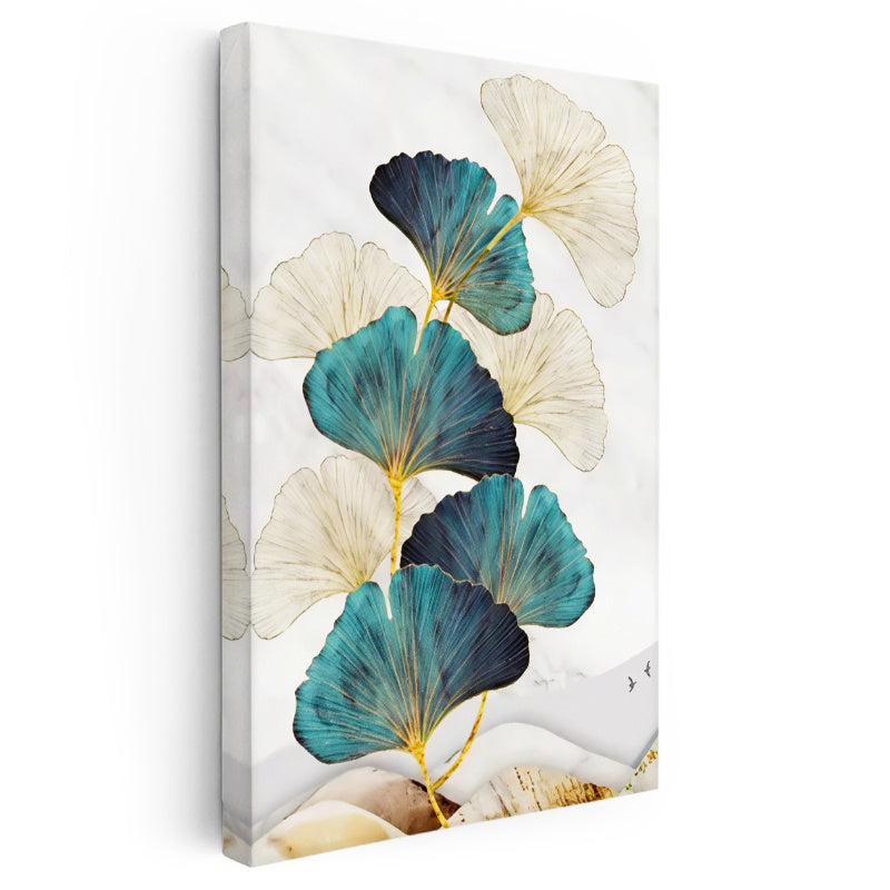 Dikey Kanvas Tablo Yelpaze Yapraklar Botanik Tablo Ev Ofis Duvar Dekoru