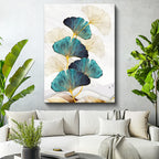 Dikey Kanvas Tablo Yelpaze Yapraklar Botanik Tablo Ev Ofis Duvar Dekoru