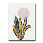 Dikey Kanvas Tablo Altın Detaylı Bitki Modern Tablo Ev Ofis Duvar Dekoru