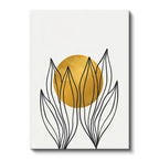 Dikey Kanvas Tablo Lale Formu ve Daire Minimalist Tablo Ev Ofis Duvar Dekoru