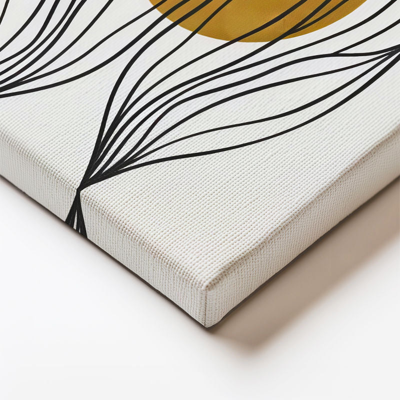 Dikey Kanvas Tablo Lale Formu ve Daire Minimalist Tablo Ev Ofis Duvar Dekoru