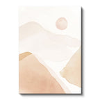 Dikey Kanvas Tablo Soft Tepe ve Ay Silüeti Soyut Manzara Tablosu Ev Ofis Duvar Dekoru