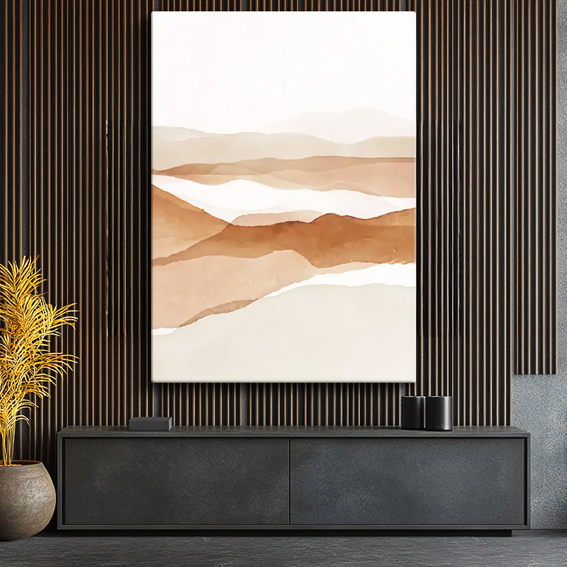 Dikey Kanvas Tablo Yumuşak Dağ Geçişleri Soyut Manzara Tablosu Ev Ofis Duvar Dekoru