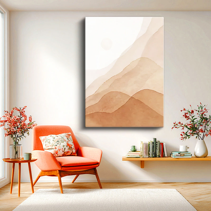 Dikey Kanvas Tablo Belirgin Dağ Hattı Minimalist Manzara Tablosu Ev Ofis Duvar Dekoru