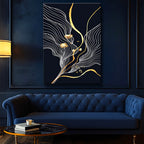 Dikey Kanvas Tablo Geometrik Taş Formları Modern Soyut Tablo Ev Ofis Duvar Dekoru