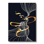 Dikey Kanvas Tablo Dalgalı Akışkan Çizgiler Modern Sanat Tablosu Ev Ofis Duvar Dekoru