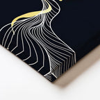 Dikey Kanvas Tablo Kıvrımlı Altın Şeritler Lüks Soyut Tablo Ev Ofis Duvar Dekoru