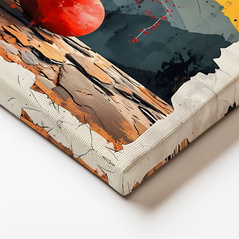 Dikey Kanvas Tablo Modern Vazo ve Dal Modern Sanat Tablosu Ev Ofis Duvar Dekoru