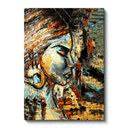 Dikey Kanvas Tablo Kadın Profili Kabartma Görünümlü Tablo Ev Ofis Duvar Dekoru