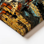 Dikey Kanvas Tablo Kadın Profili Kabartma Görünümlü Tablo Ev Ofis Duvar Dekoru