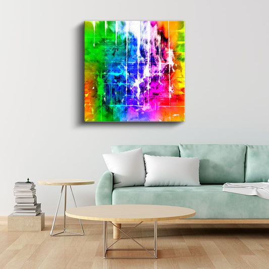 Renk Şöleni - Dikey Çizgilerle Soyut Kompozisyon Kanvas Tablo