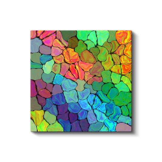 Renkli Mozaik - Canlı Tonlarda Organik Formlar Kanvas Tablo