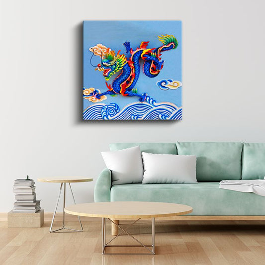 Renkli Ejderha - Modern Oryantal Sanat Kanvas Tablo