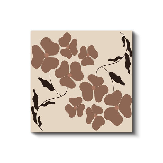 Zarif Çiçekler - Minimalist Botanik Desen Kanvas Tablo