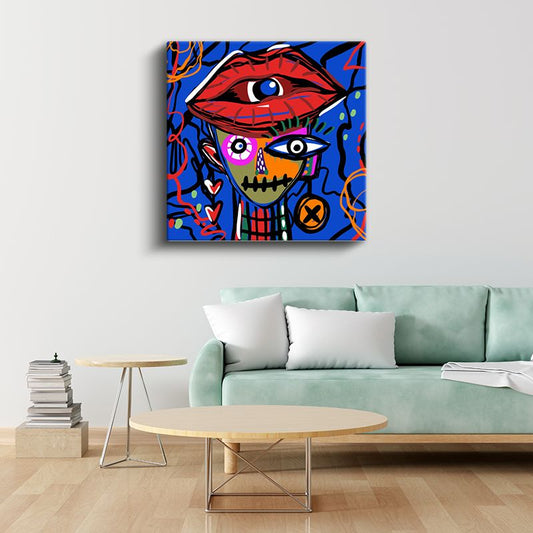 Sürrealist Portre - Modern Pop Art Esintisi Kanvas Tablo