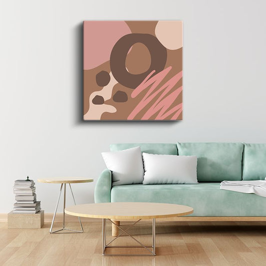 Toprak Tonları - Yumuşak Formlu Soyut Kompozisyon Kanvas Tablo
