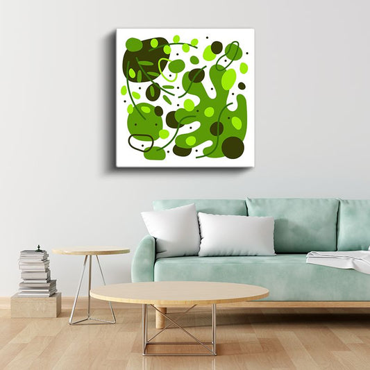 Yeşil Senfoni - Organik Formlar Kanvas Tablo