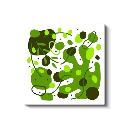 Yeşil Senfoni - Organik Formlar Kanvas Tablo