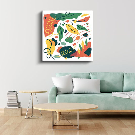 Renkli Spiral Dansı - Dinamik Çizgiler ve Organik Formlar Kanvas Tablo