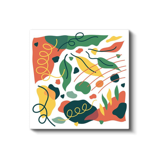 Renkli Spiral Dansı - Dinamik Çizgiler ve Organik Formlar Kanvas Tablo