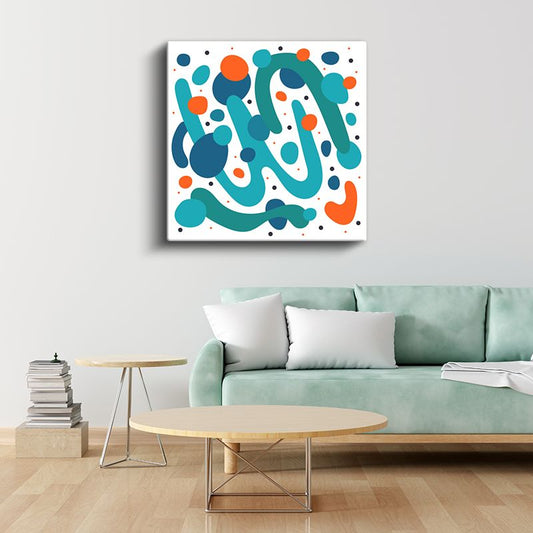 Turkuaz Dalgalar - Modern Akışkan Çizgiler Kanvas Tablo