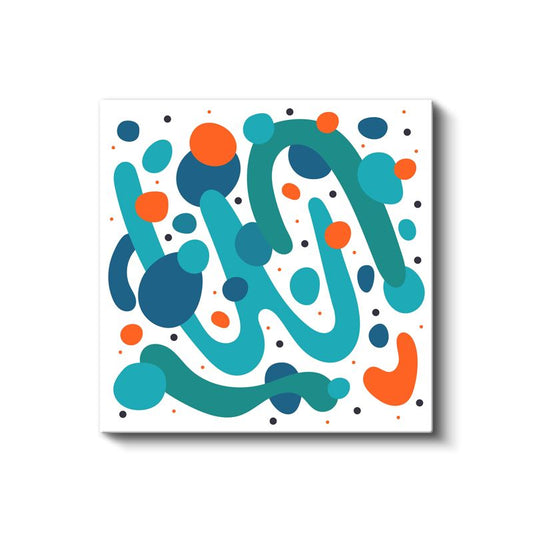 Turkuaz Dalgalar - Modern Akışkan Çizgiler Kanvas Tablo