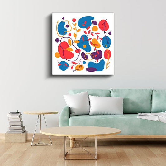 Renkli Harmoni - Dinamik Soyut Kompozisyon Kanvas Tablo