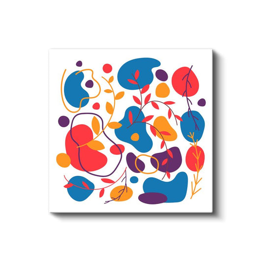 Renkli Harmoni - Dinamik Soyut Kompozisyon Kanvas Tablo